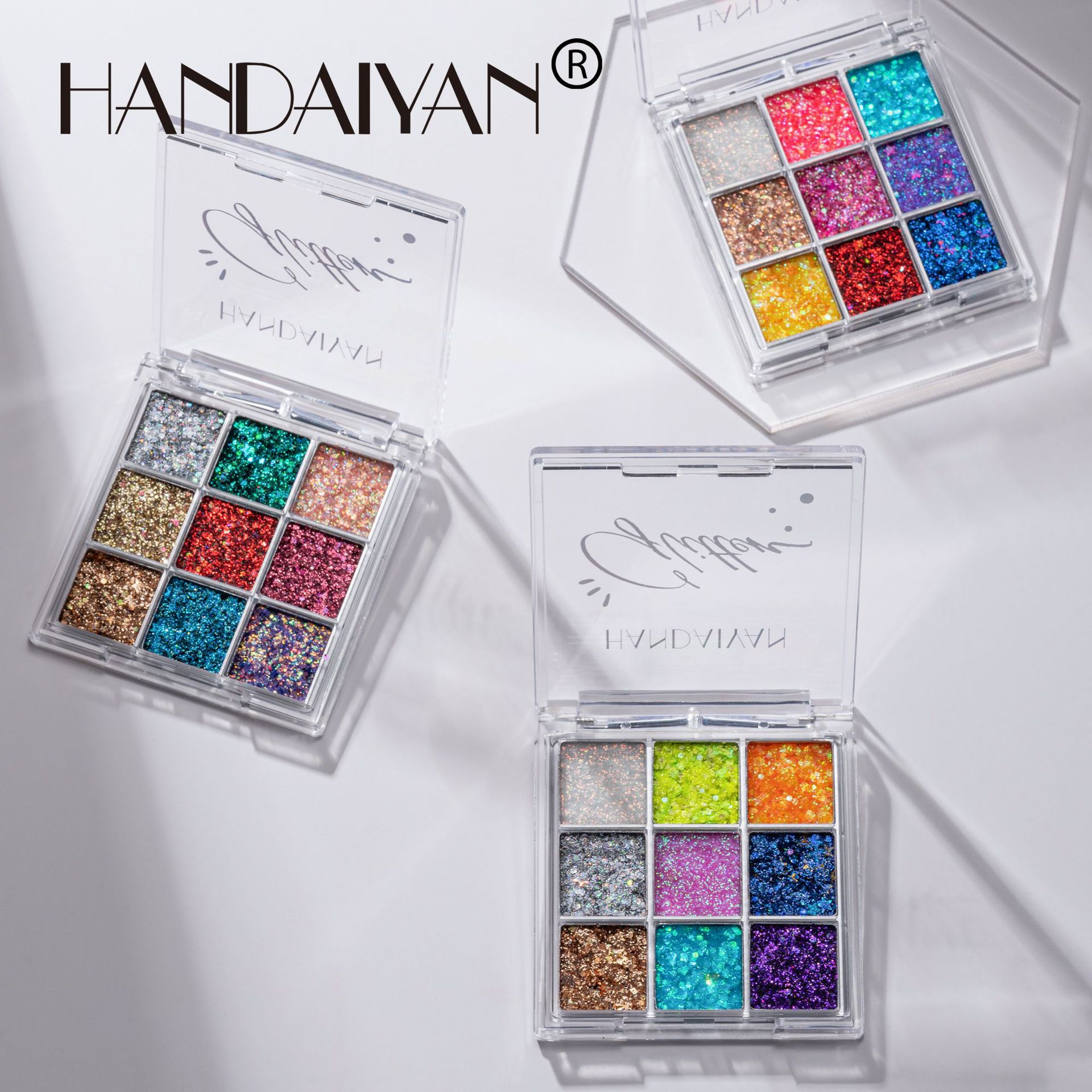 Han Daiyan's cross-border eyeshadow palette, dazzling stage makeup, New Year's Day performance in a nightclub, and a nine-color sequined eyeshadow palette Application Scenario