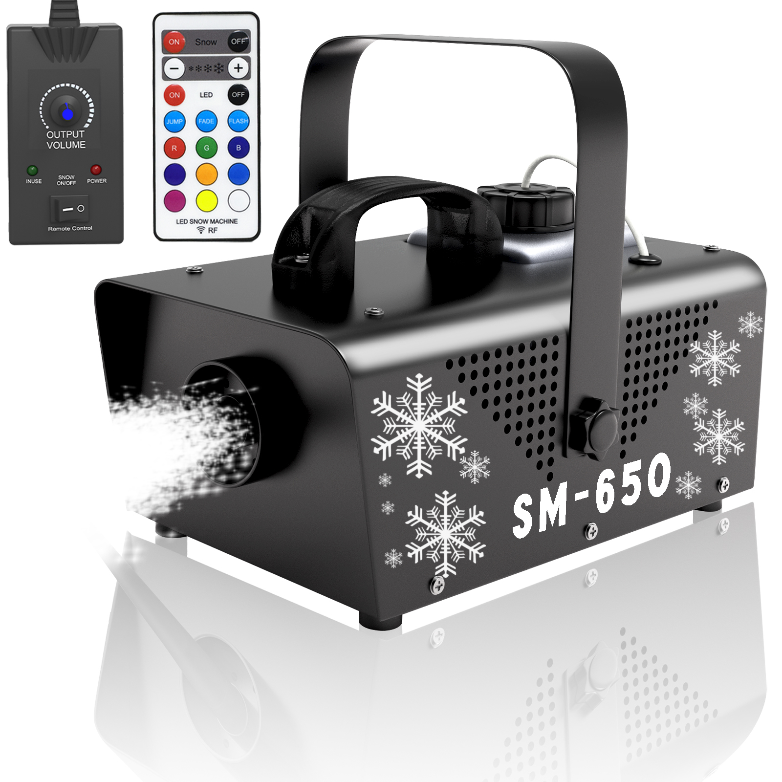 Small Stage-Specific Remote Control Snowflake Machine, 650W Snow Sprayer, Wedding Snowfall, Outdoor Performance Artificial Simulation Snow-Making Machine, Snow Machine, Christmas Festival Stage Special Effects Equipment details Picture