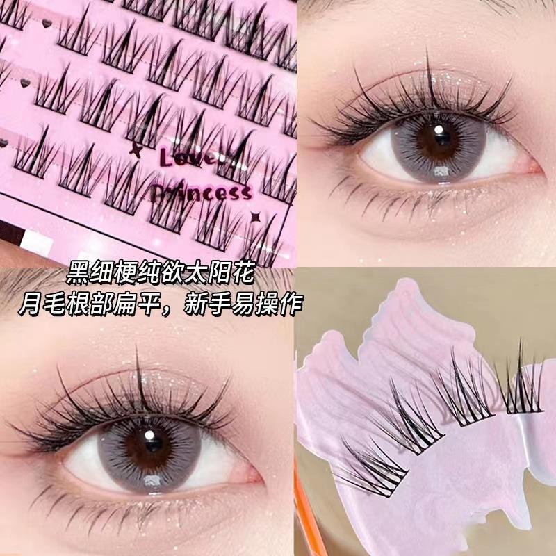 The "Mengjie Shangpin Lazy Person Trilogy" features a combination of sunflower and crescent lower eyelashes, a natural beginner's single cluster segmented style Application Scenario