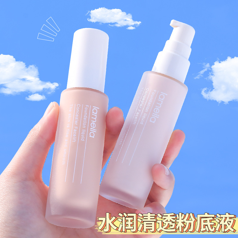 This hydrating and clear foundation liquid provides moisture, concealer, oil control, long-lasting makeup without smudge, and is less prone to powder sticking. It offers a natural nude look and is affordable for students full figure