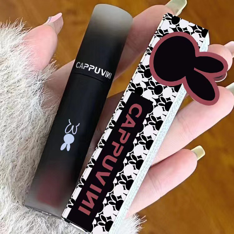 Cappuvini Inverted Macaron Lip Clay Lip Gloss Matte matte Velvet Whitening Lip Gloss Student Affordable lipstick full figure