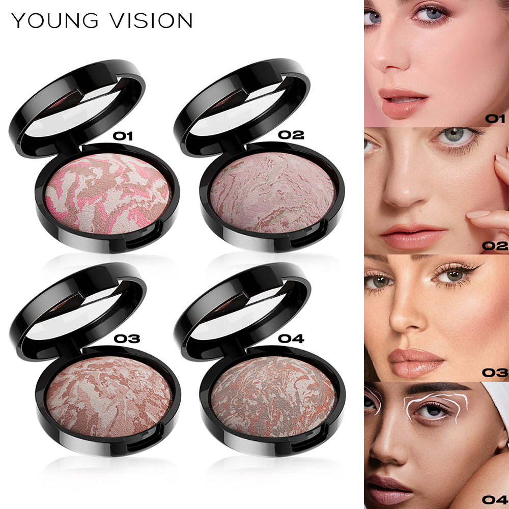 YOUNG VISION 4-color Pork Belly Baking Powder Foundation is a fine and smooth powder that can enhance skin tone and set the makeup full figure
