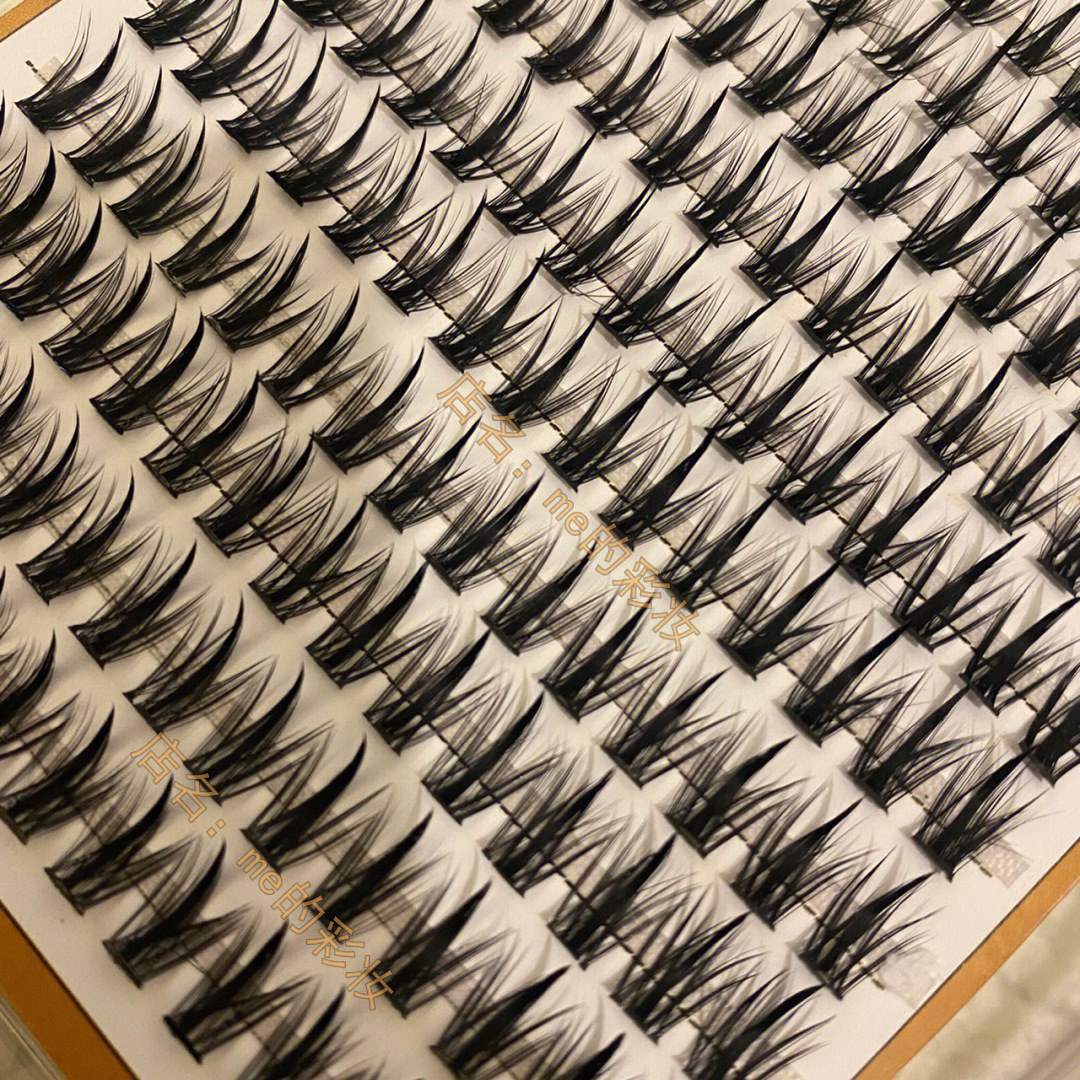 LODO pointed-top wheat ear false eyelashes, European and American hybrid segmented fine black stem thick single tuft Lodo eyelashes Specification drawing
