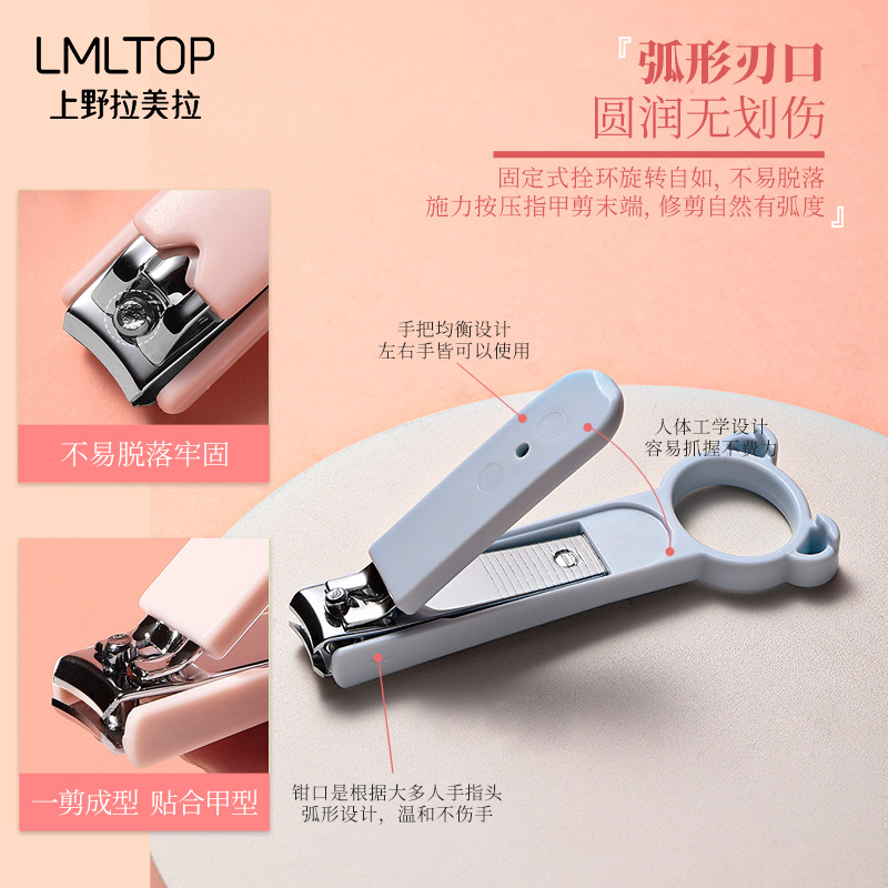 LMLTOP stainless steel nail clippers two-piece set, flat and slanted nail clippers manicure tool set SY542 Specification drawing