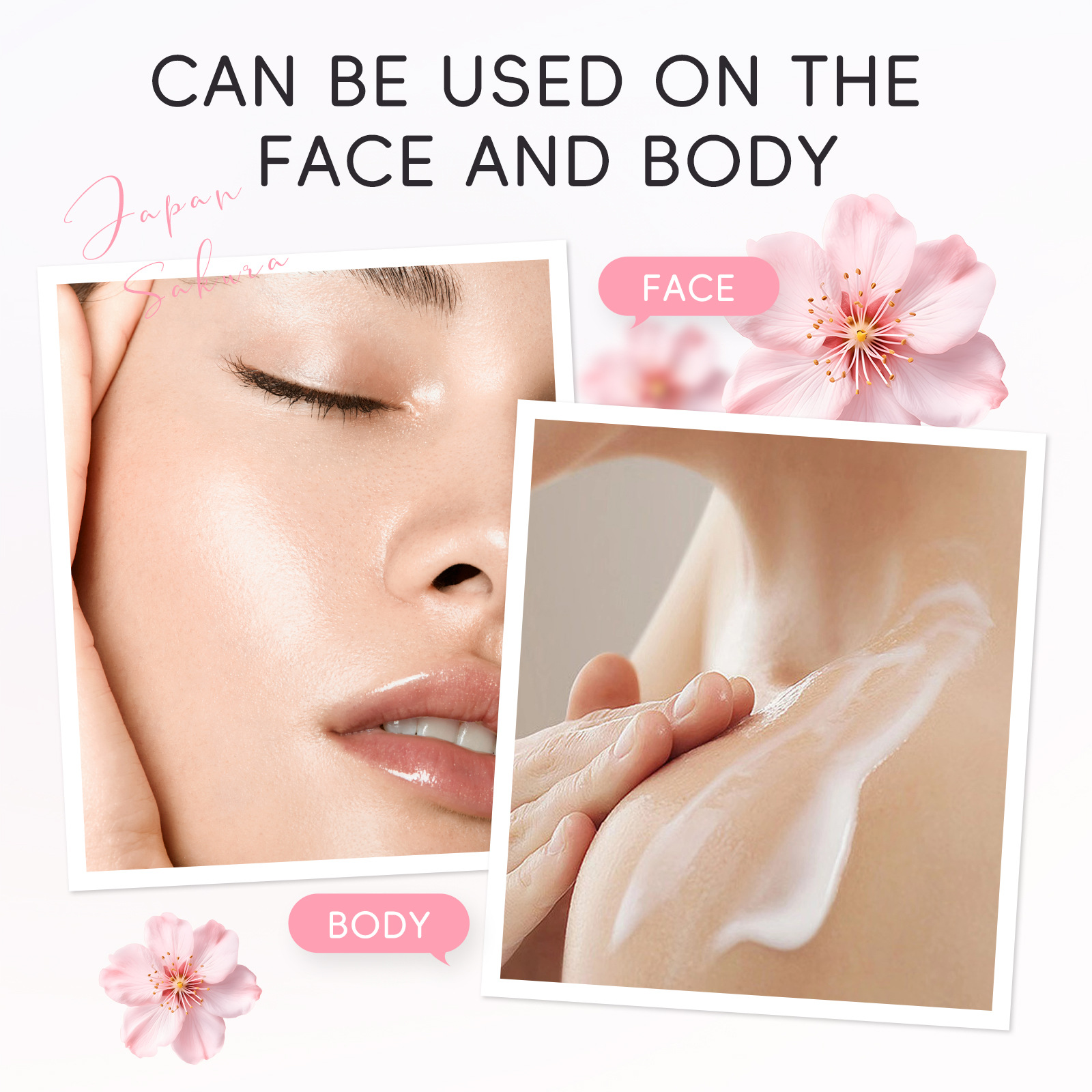 The new cross-border product, Laikou Cherry Blossom Cream 50g, is a hydrating, moisturizing and brightening moisturizing cream from an fda cosmetics manufacturer Specification drawing