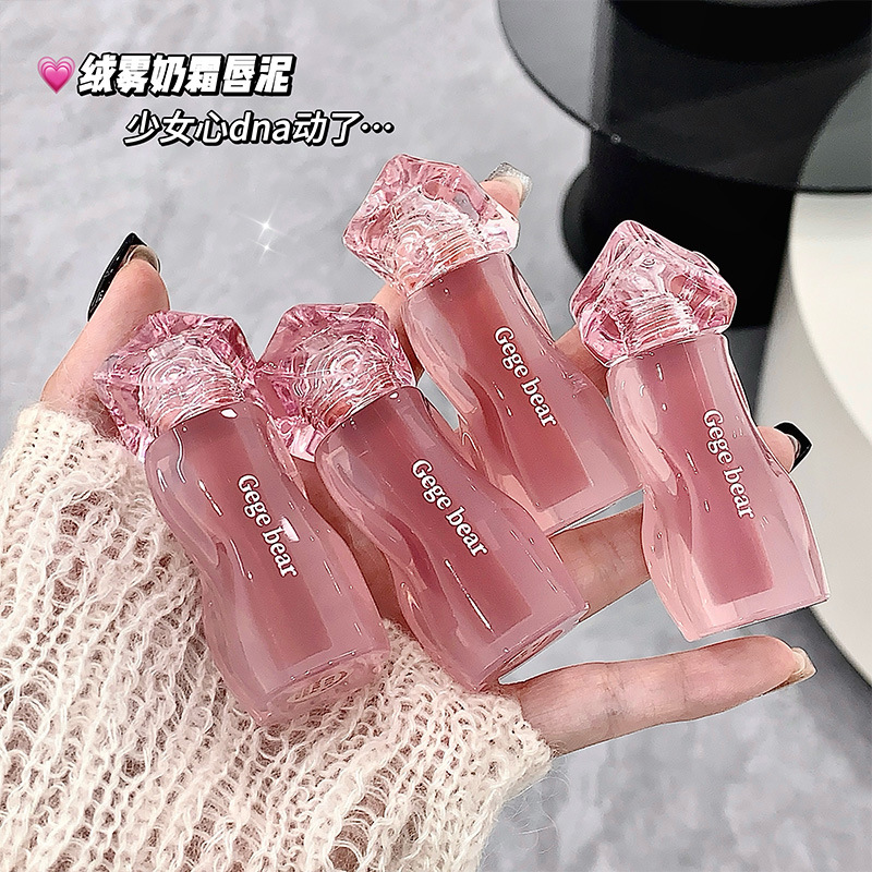 gege bear Velvet Mist Cream Lip Mud Matte Matte Velvet Whitening Lip Gloss Autumn and Winter Lipstick Moisturizing and silky smooth full figure
