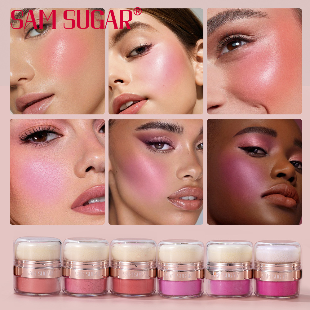 SAM SUGAR Cushion Blush Blush Powder for Lazy Contouring and brightening Mushroom Head Powder Puff Matte Eyeshadow full figure