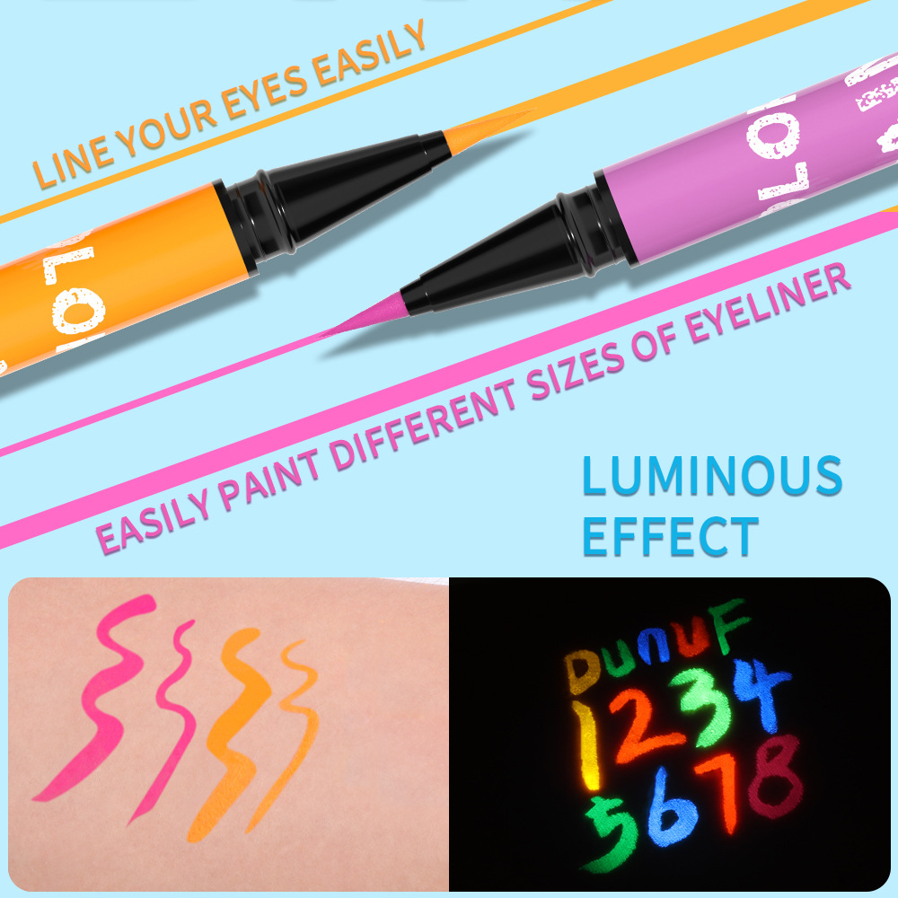 Check it out! Link Disclaimer - For export only :DUNUF UV Fluorescent Eyeliner Pen Application Scenario
