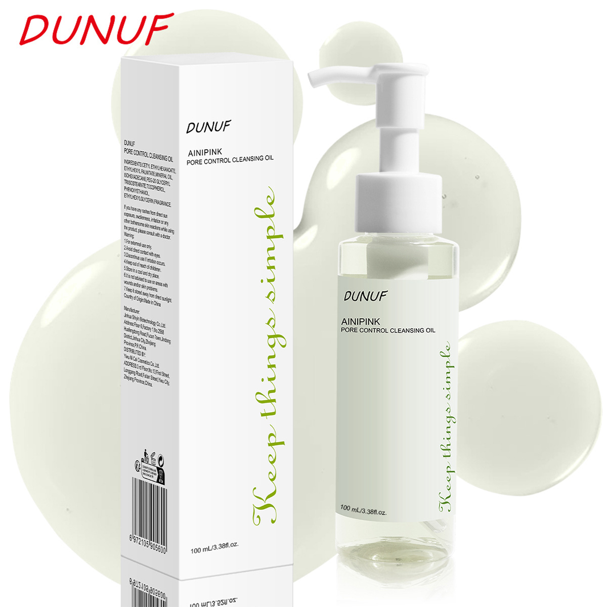 DUNUF 100ML White Makeup Remover Oil Professional Lip Makeup Remover Oil Universal for Face and Eye Use Check Responsibility Statement full figure