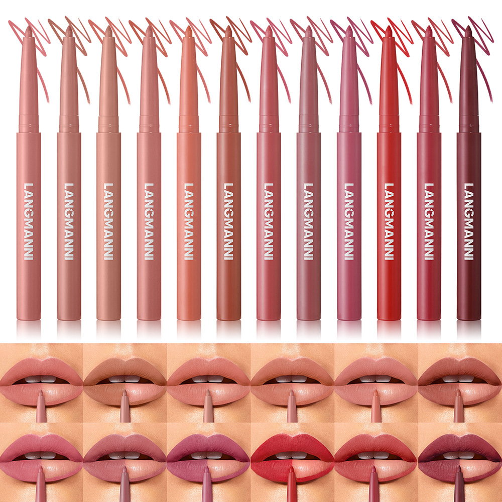 LANGMANNI 12-color matte lip liner pen wholesale on Amazon temu full figure
