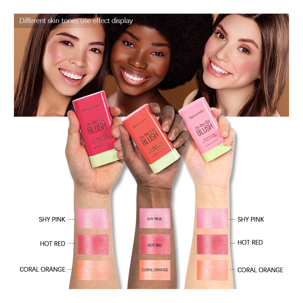 ibcccndc Three-dimensional Blush Cream Red Pink Natural Smooth Blush Blush Apply Blush Application Scenario