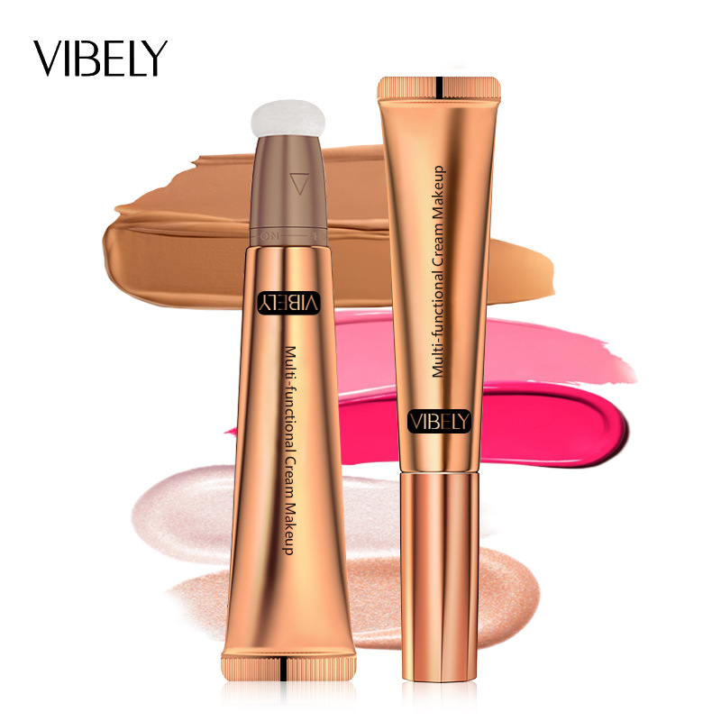 VIBELY Multi-functional Highlighter Contour Brightening Shadow Stick Waterproof Blush Stick Three-dimensional Nose Shadow Cross-border Makeup full figure