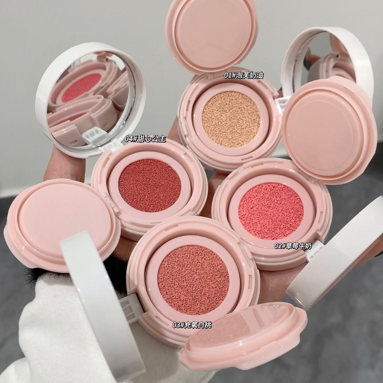 kobeleen Sweetheart Moisturizing Cushion Blush Korean pure Desire Girl Brightening and contouring matte Single Color Blush Specification drawing