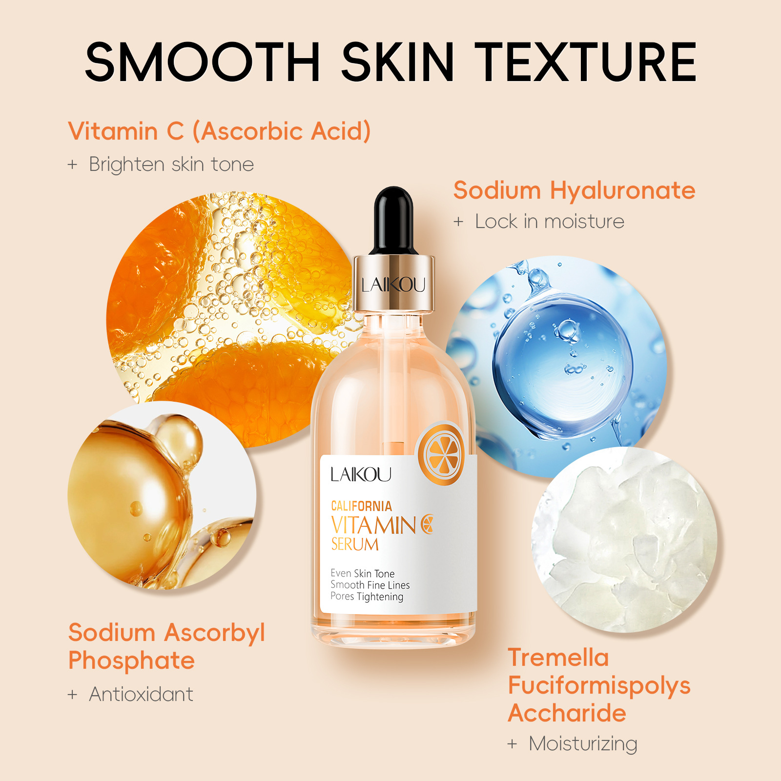 LAIKOU Vitamin C Essence 100ml Hydrating, Moisturizing and beautifying skin care products manufacturer wholesale cross-border supply Specification drawing