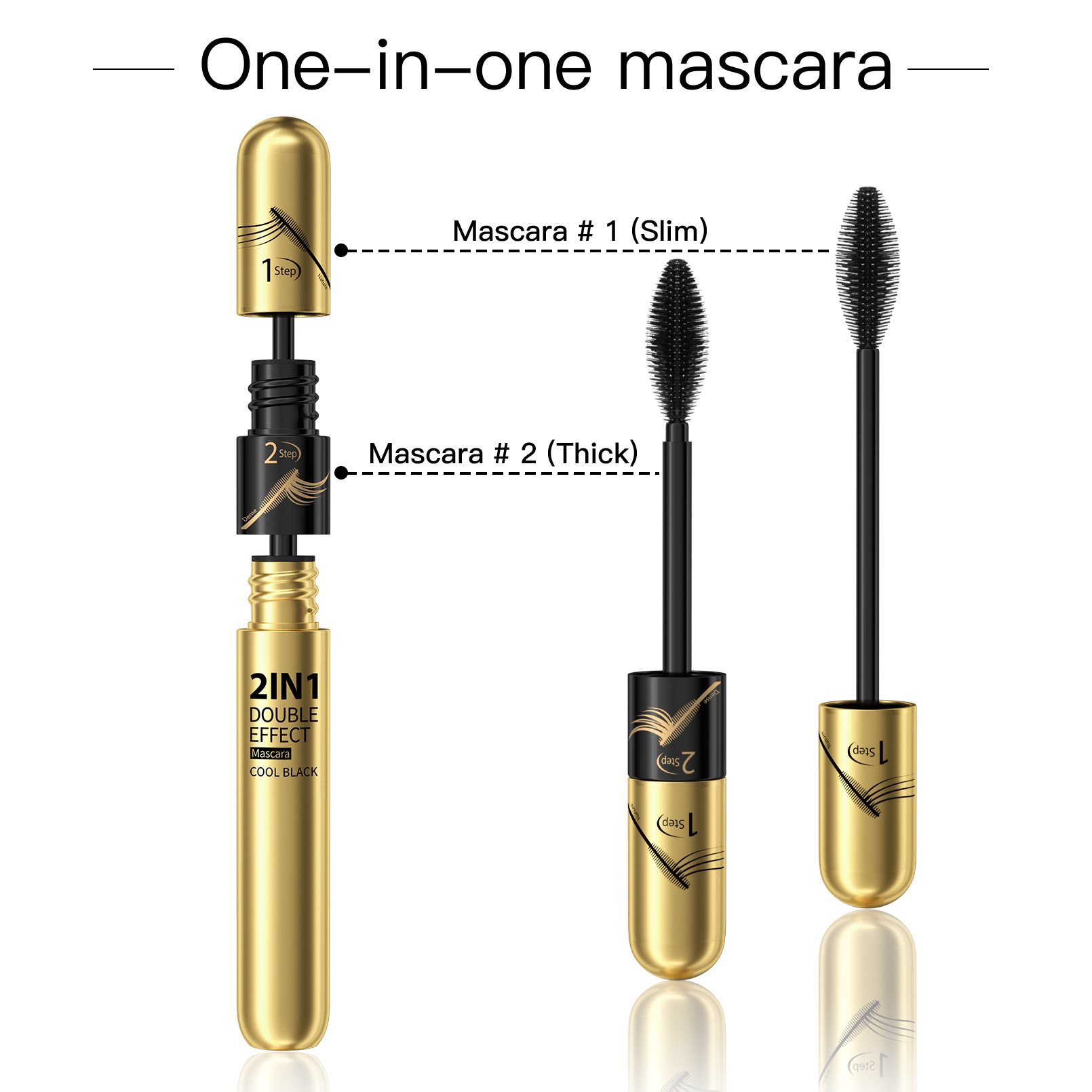 HelloKiss Natural, Slender, sweat-resistant, non-smudge mascara, Thick and curling Dual-effect Mascara, Cross-border makeup Application Scenario