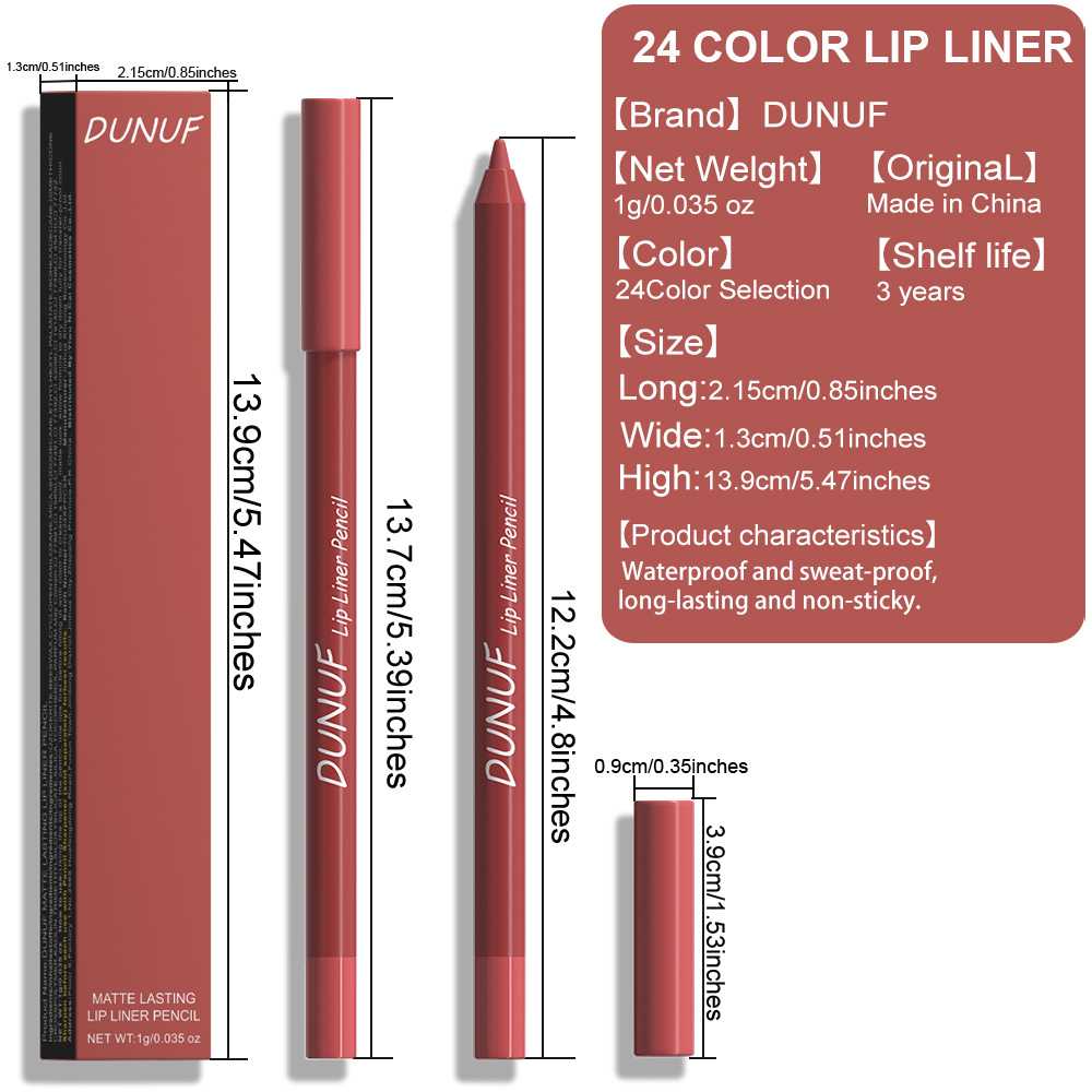 DUNUF 23-color foam lip liner pen is waterproof for a long time. Please check! Link Disclaimer - For Foreign trade only Item Picture