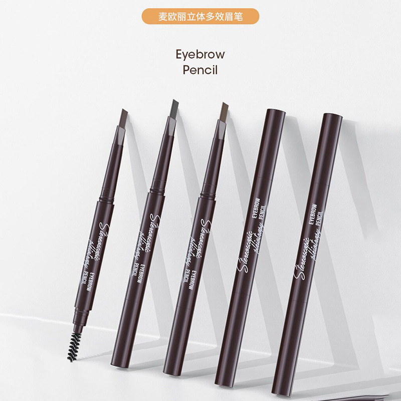 Double-headed triangular one-character three-dimensional eyebrow pencil for beginners, waterproof, sweat-proof, long-lasting and not easy to fade, multi-color makeup eyebrow pencil Specification drawing