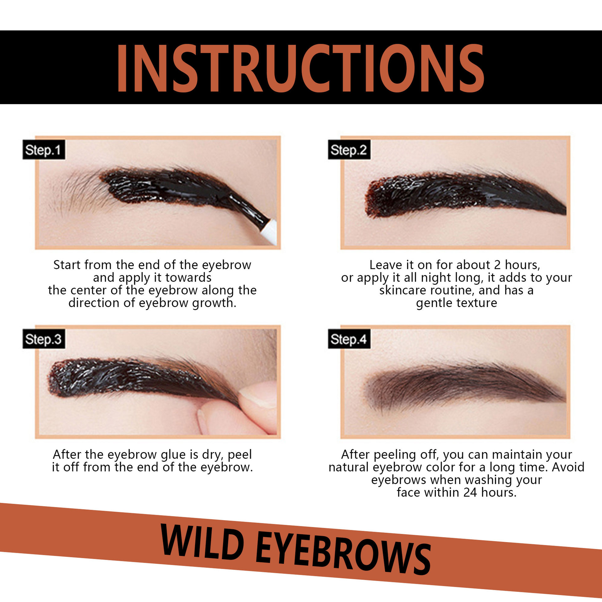 SHCOETY cross-border tear eyebrow gel is long-lasting, non-smudging, waterproof, sweat-proof and easy to color. It is a three-color eyebrow dye makeup Specification drawing
