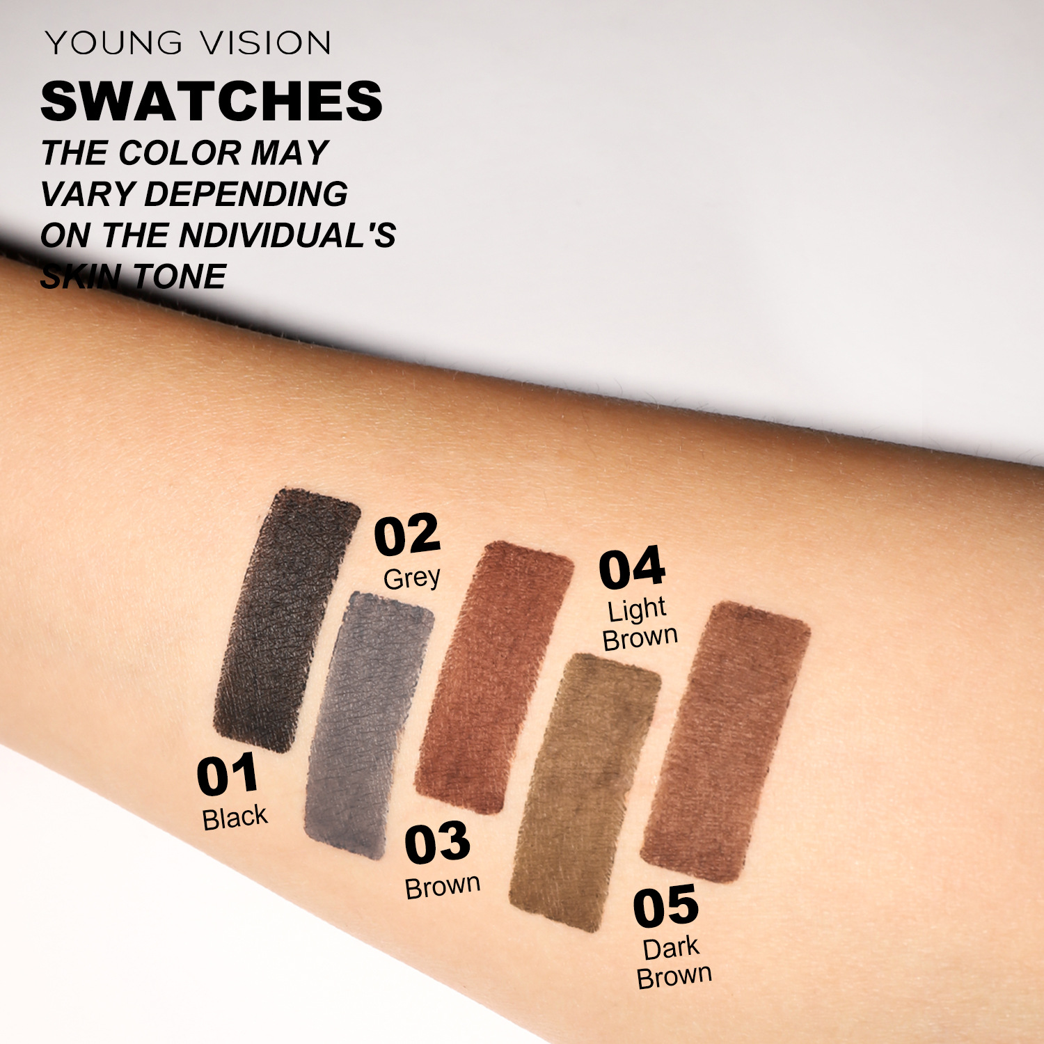 YOUNG VISION Automatic rotating double-head triangle eyebrow pencil with less smudge, double-head with brush details Picture