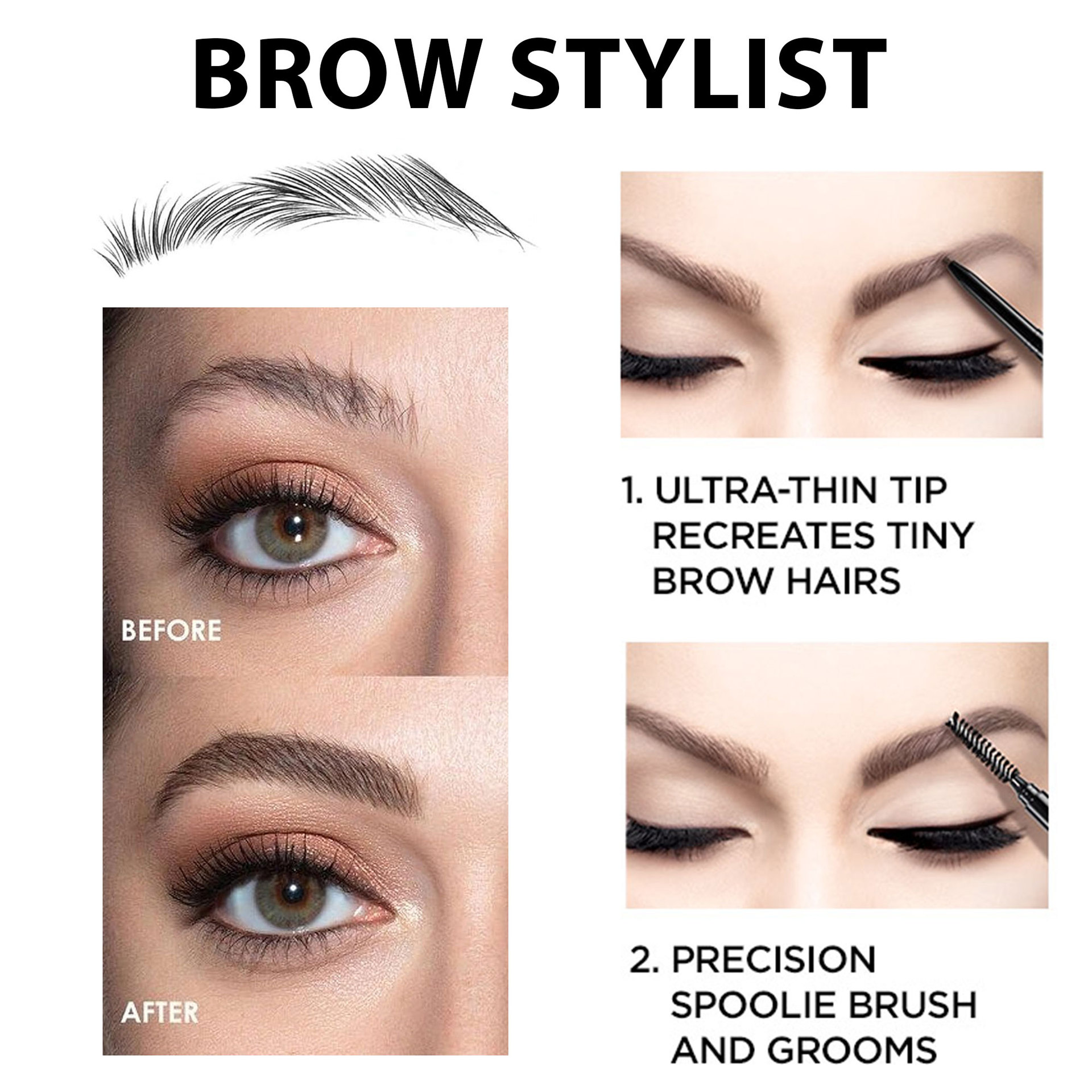SHCOETY dual-head ultra-fine Eyebrow Pencil 4-color natural, long-lasting, waterproof, sweat-proof, non-smudge ultra-fine core cross-border makeup Application Scenario
