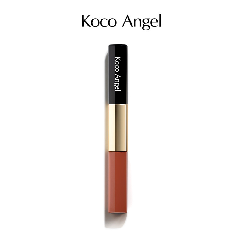 Koco Angel Dual-head color-holding Lip Gloss matte Lipstick Lip Gloss Lip Gloss Lip Gloss Lip Gloss does not stick to cups, genuine makeup product Item Picture