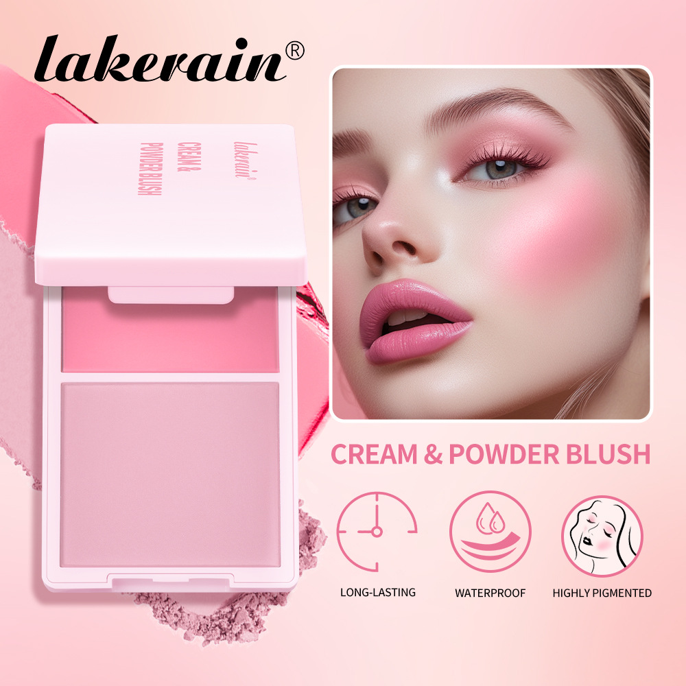Cross-border lakerain two-in-one Blush Palette: Natural and easy-to-apply matte blush powder details Picture