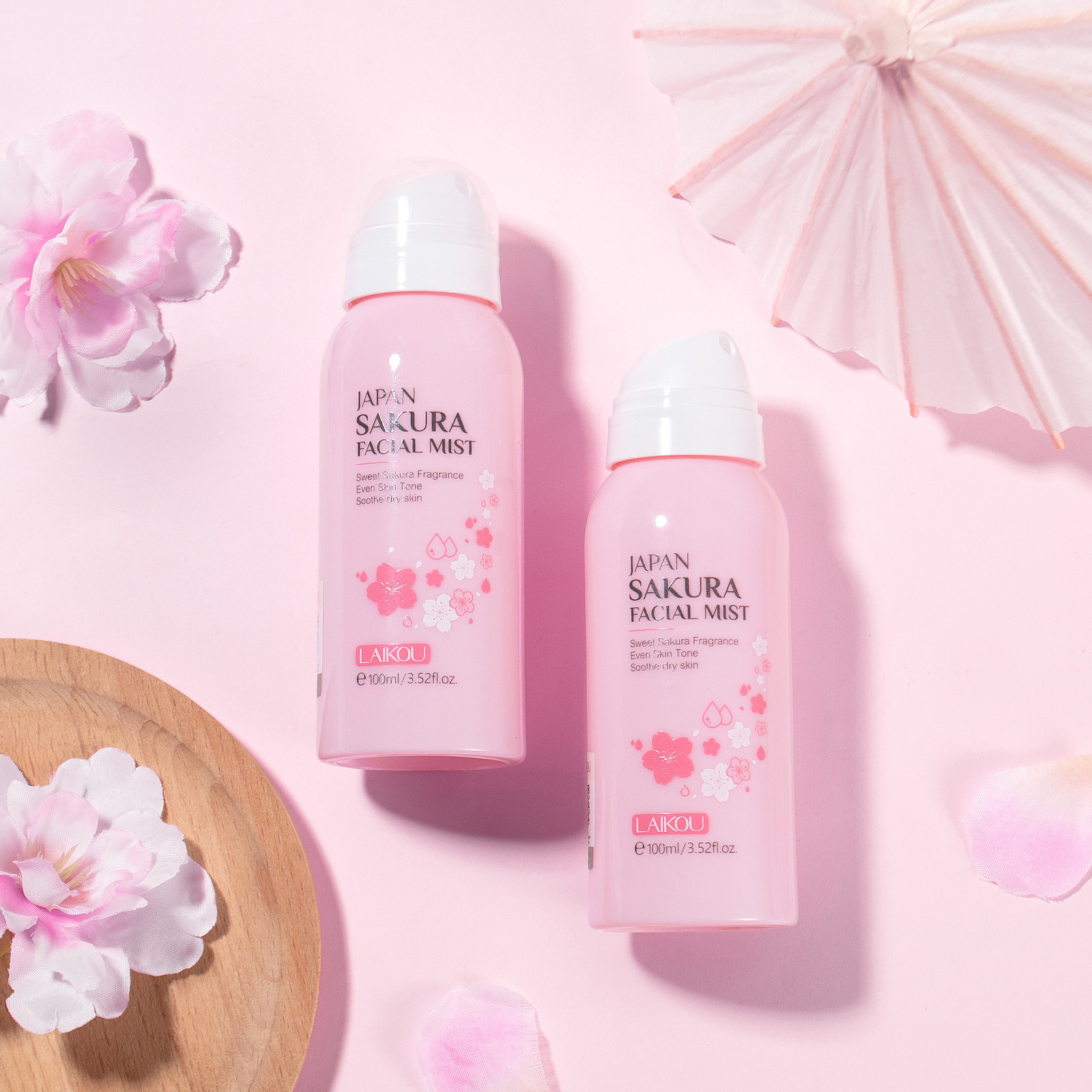 Cross-border Laikou Cherry Blossom Spray 100ml Hydrating, Moisturizing and Nourishing Skin Toner manufacturer's supply, one-piece consignment full figure