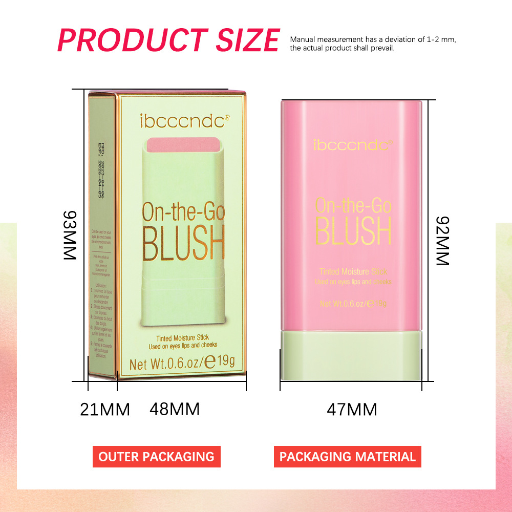 ibcccndc Three-dimensional Blush Cream Red Pink Natural Smooth Blush Blush Apply Blush details Picture