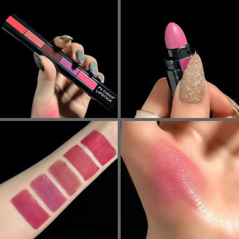 Fit Colors Matte 5-color Lipstick set 5-section matte Velvet brightening Lip gloss Lipstick details Picture