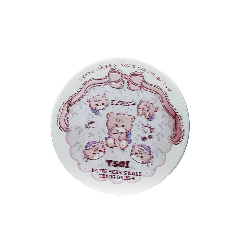 TSOI Latte Bear single-color Blush is natural and easy to apply. It's a versatile and energetic makeup look for women. It's affordable for cross-border use Item Picture