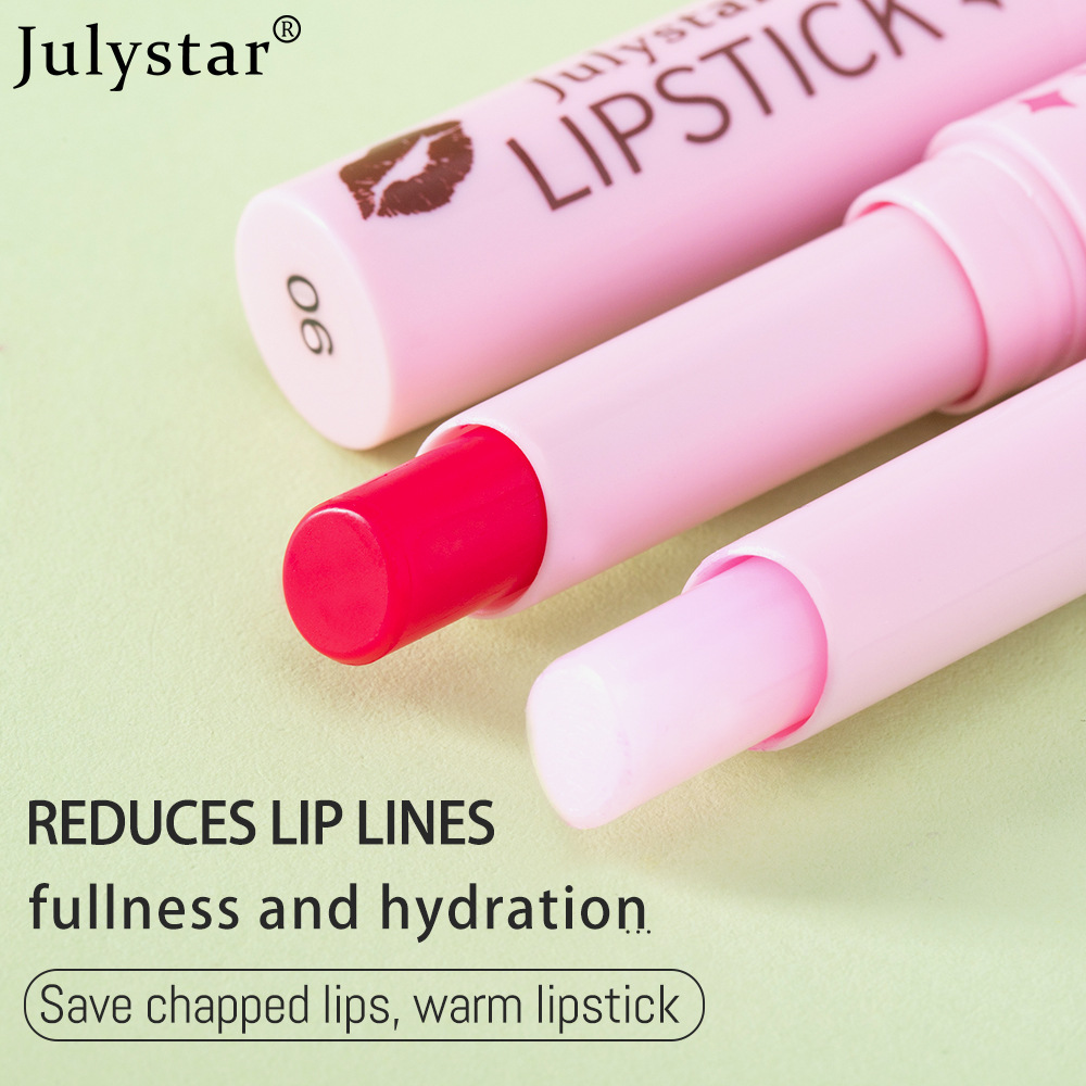 Julystar Cross-border Bestseller Moisturizing and Long-lasting Lip balm, Vitamin E thermochromic fruit-flavored lipstick Specification drawing