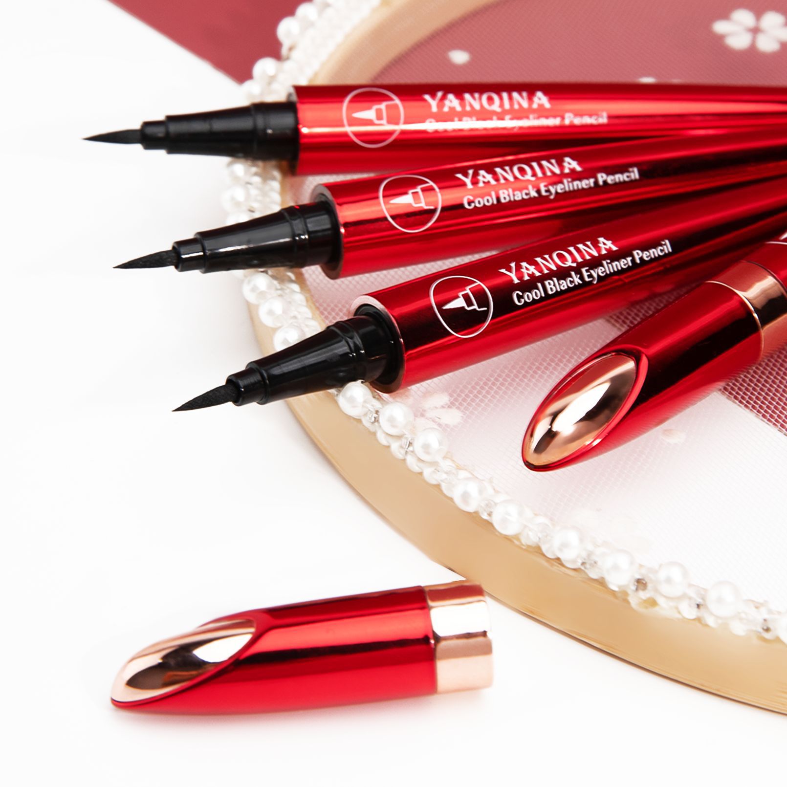 YANQINA 24H Quick-drying waterproof Eyeliner Pen, Eyeliner Ultra-fine liquid eyeliner pen, Cross-border makeup Application Scenario