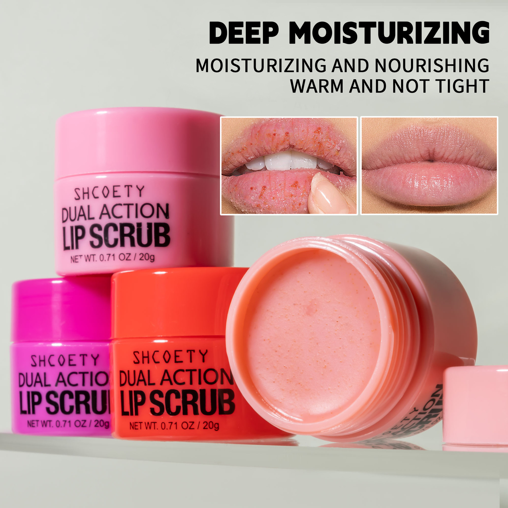SHCOETY Cross-border Lip Scrub, exfoliating, moisturizing and nourishing lip balm for export Specification drawing