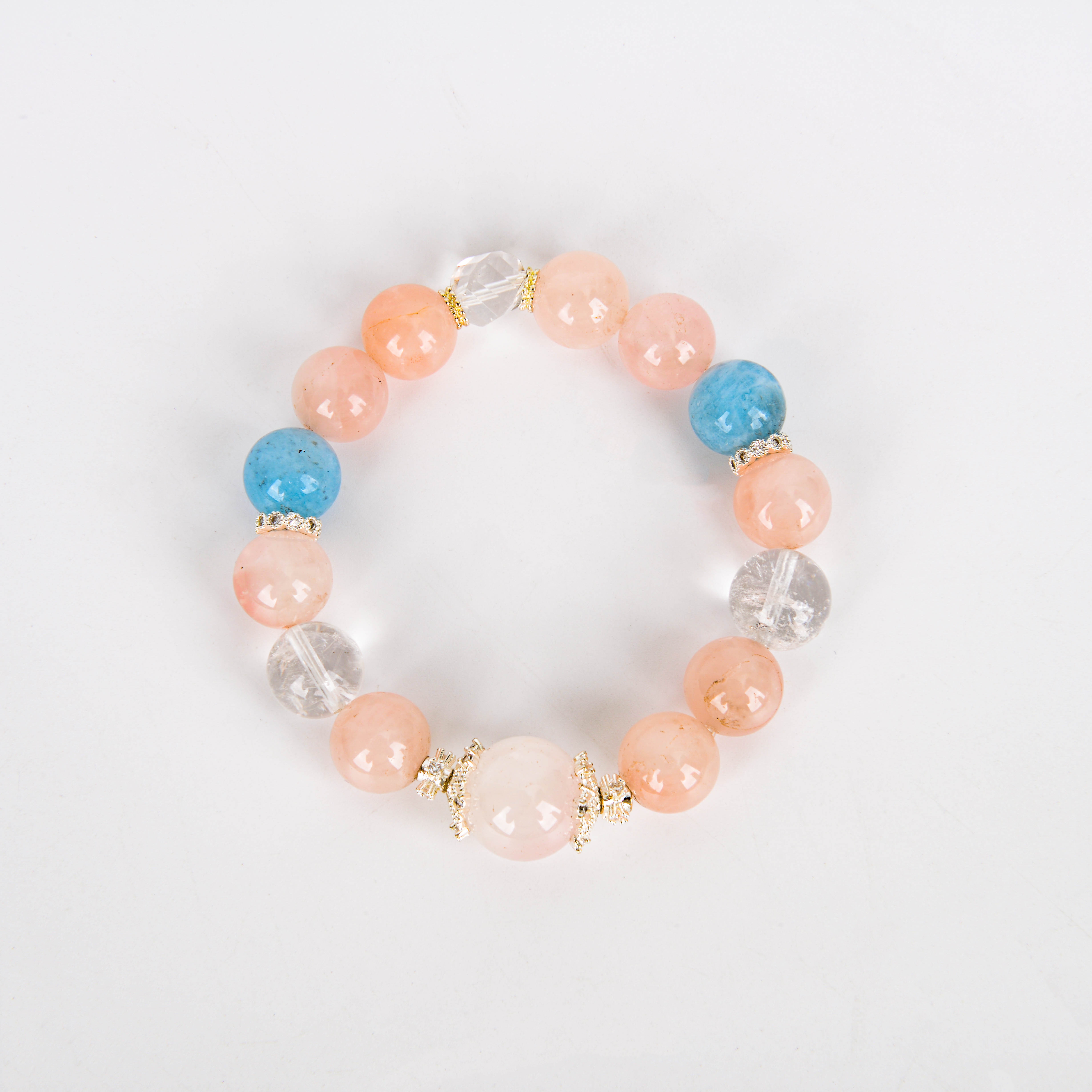 天然黄塔晶粉水晶手链女款招财紫水晶手串原创小众设计批发