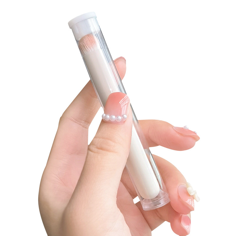 【 With storage Tube 】 Lip brush, lipstick brush, short round head portable lip makeup brush, 270 Concealer brush, cross-border Item Picture