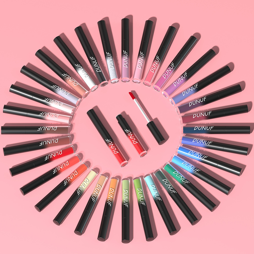 Check it out! Link Disclaimer - Exclusive for Foreign trade :DUNUF 32-color Multi-purpose matte long-lasting Lip gloss Specification drawing