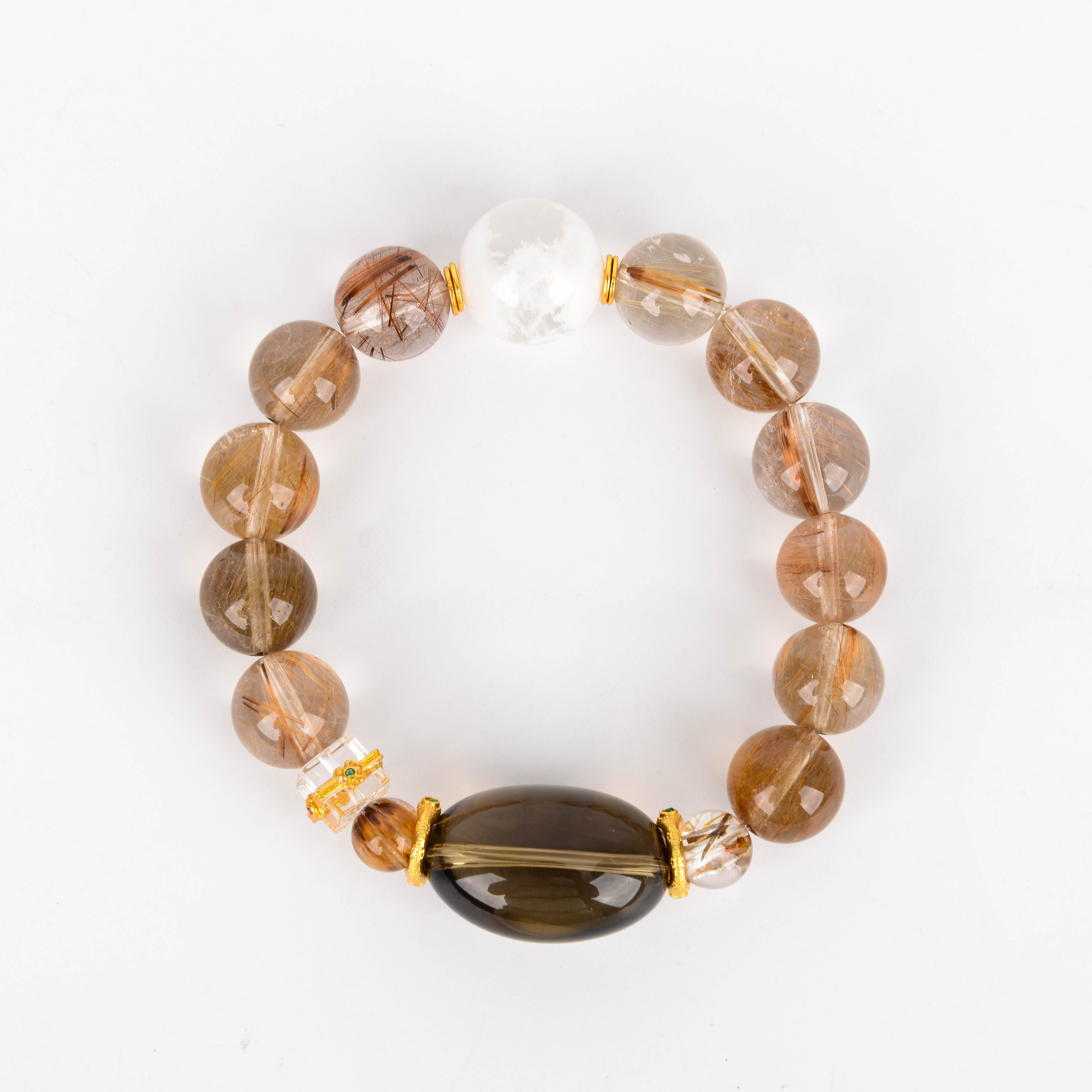 天然原创白水晶紫水晶简约干净单圈手串时尚百搭气质个性女款手饰