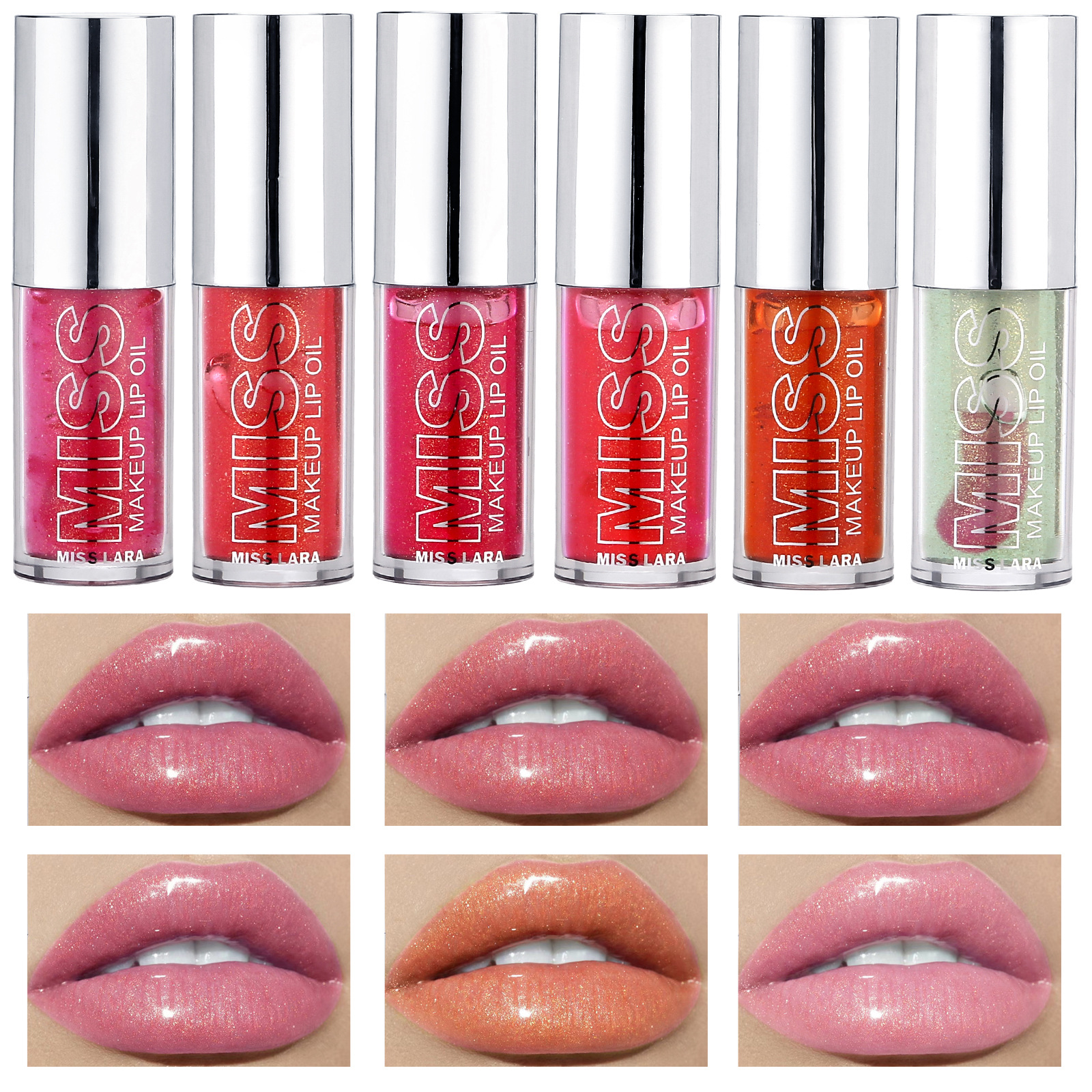 MISS LARA Six-color Lip Gloss Mirror Water Gold Sparkling Lip Oil full figure