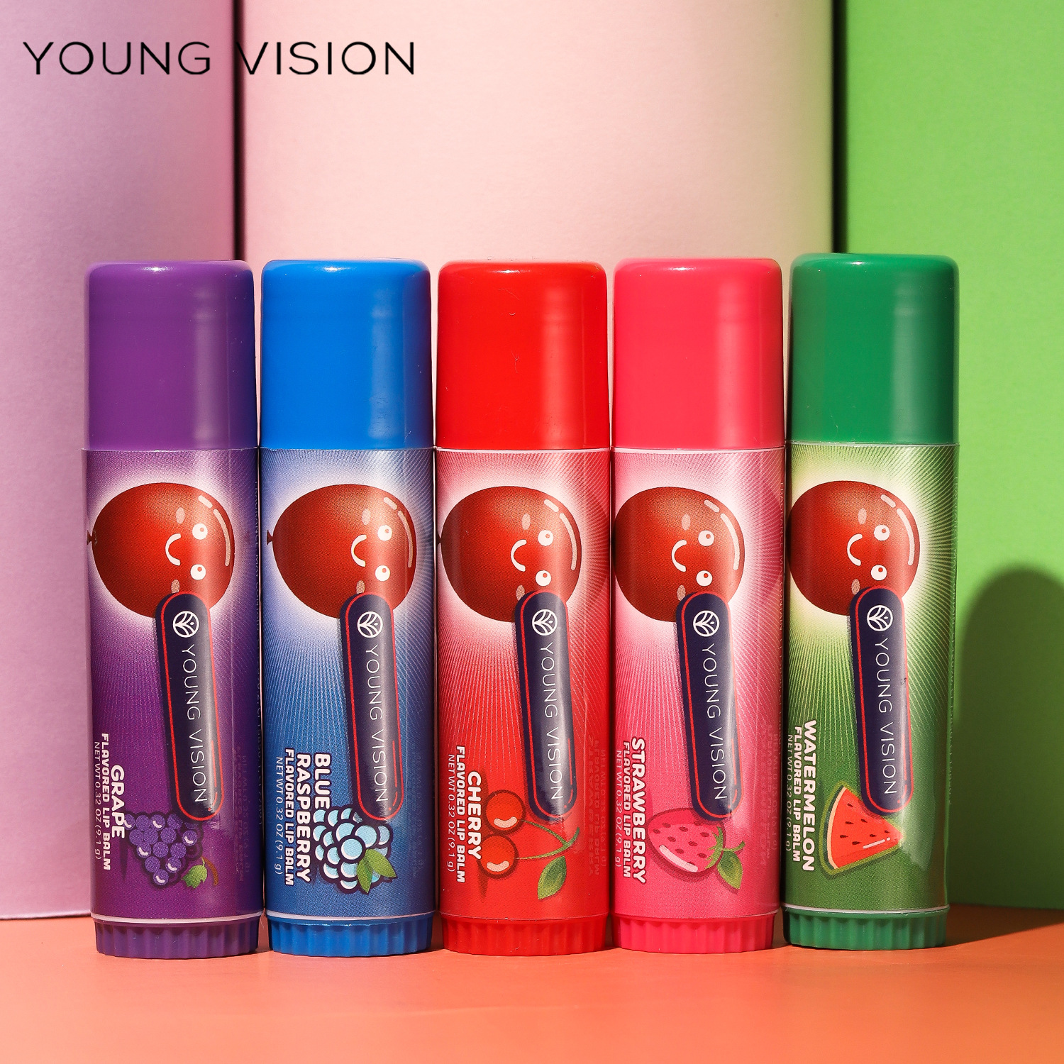 YOUNG VISION Lip balm Moisturizing and Nourishing fruit-flavored cross-border lip balm Application Scenario