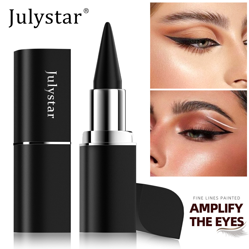 Julystar Matte Long-lasting Waterproof Quick-Drying eyeliner Cream Eyeliner Solid Cool Black Eyeliner Pen Wholesale Specification drawing