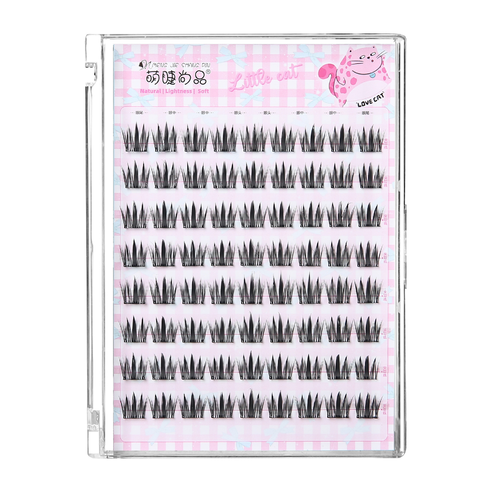 Mengjie Shangpin large-capacity glue-free big flower cat false eyelashes Natural Mom single cluster lazy beginner self-adhesive eyelashes Item Picture