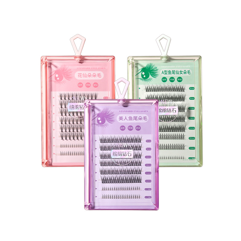 LMLTOP segmented 8-row false eyelash installation, self-married single-cluster fishtail fairy long hair lower eyelash SY913 Item Picture