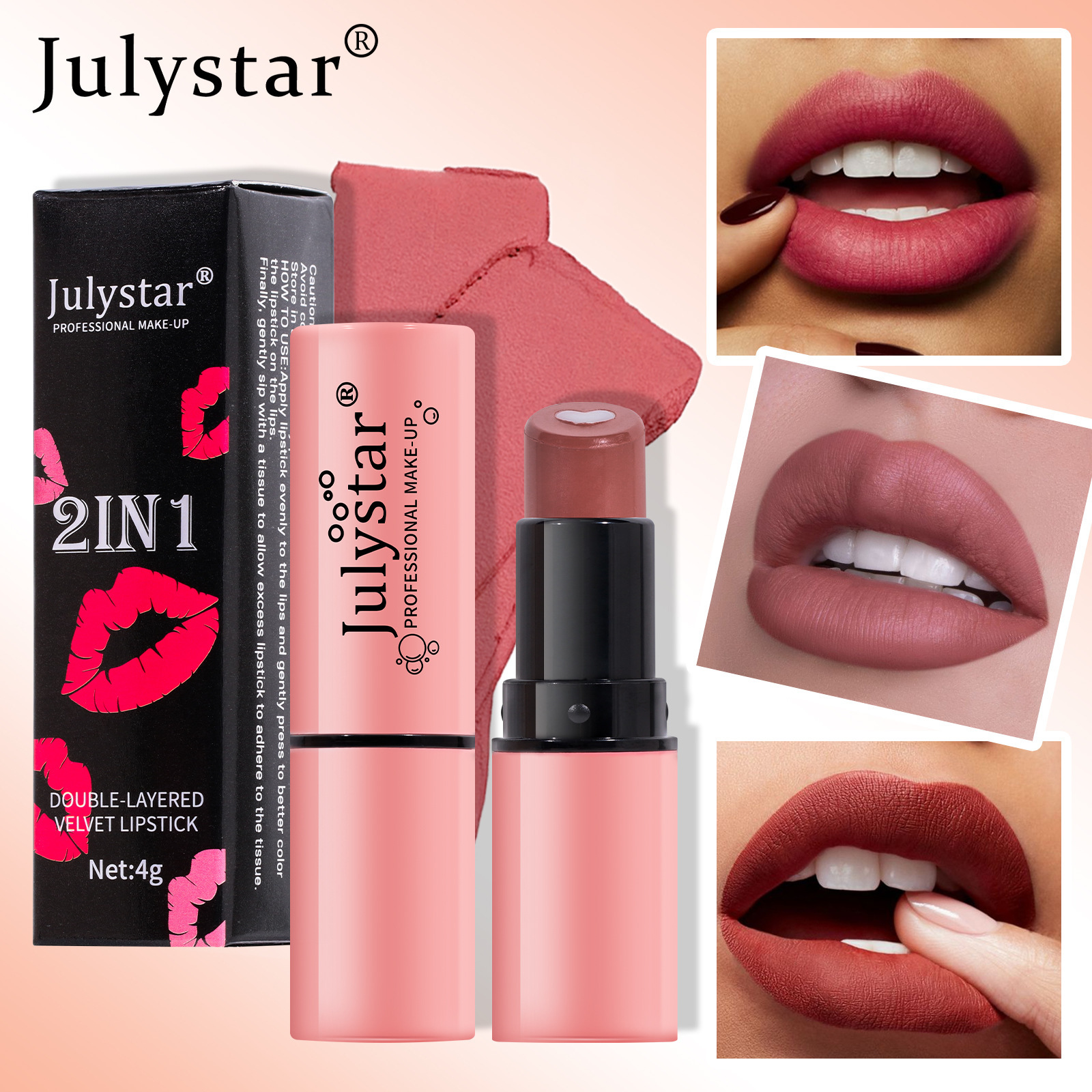 Amazon Lip Makeup Fruit-flavored matte Sandwich lipstick details Picture