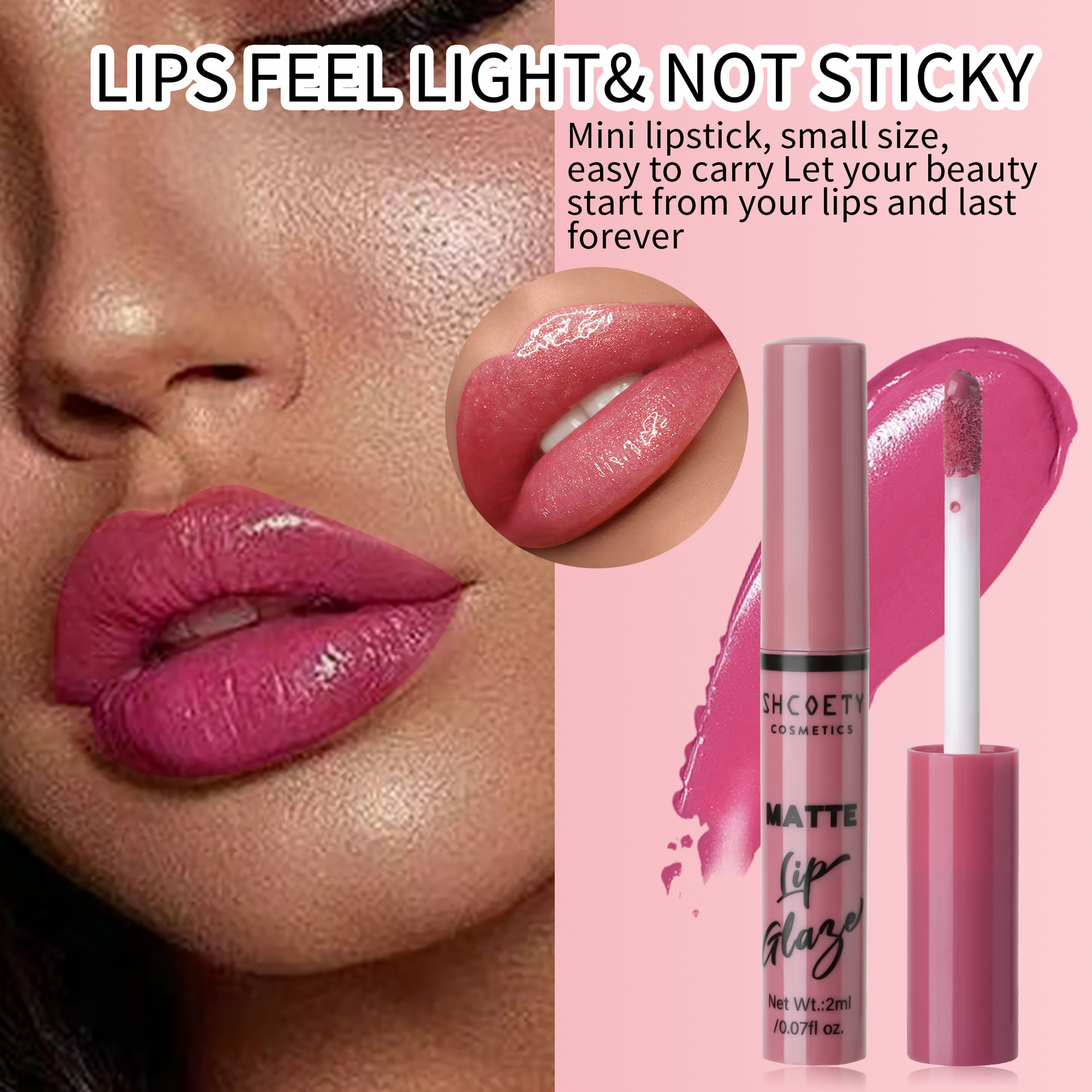 SHCOETY Cross-border 12-Lip Gloss Set Matte Fine Sparkle long-lasting non-stick cup Non-fading European and American nude lipstick Specification drawing