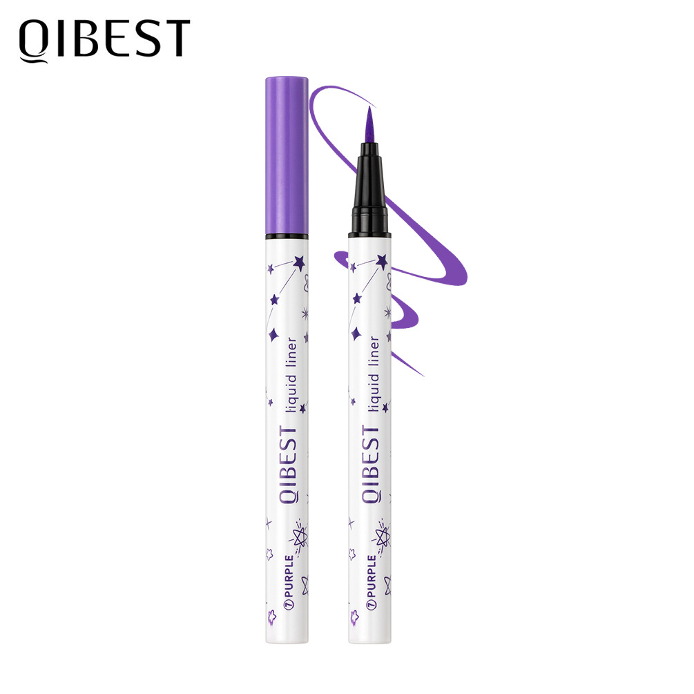 QIBEST matte colored eyeliner pen: Waterproof, sweat-proof, non-smudge, long-lasting, quick-drying, smooth, beginner's eyeliner gel pen Item Picture