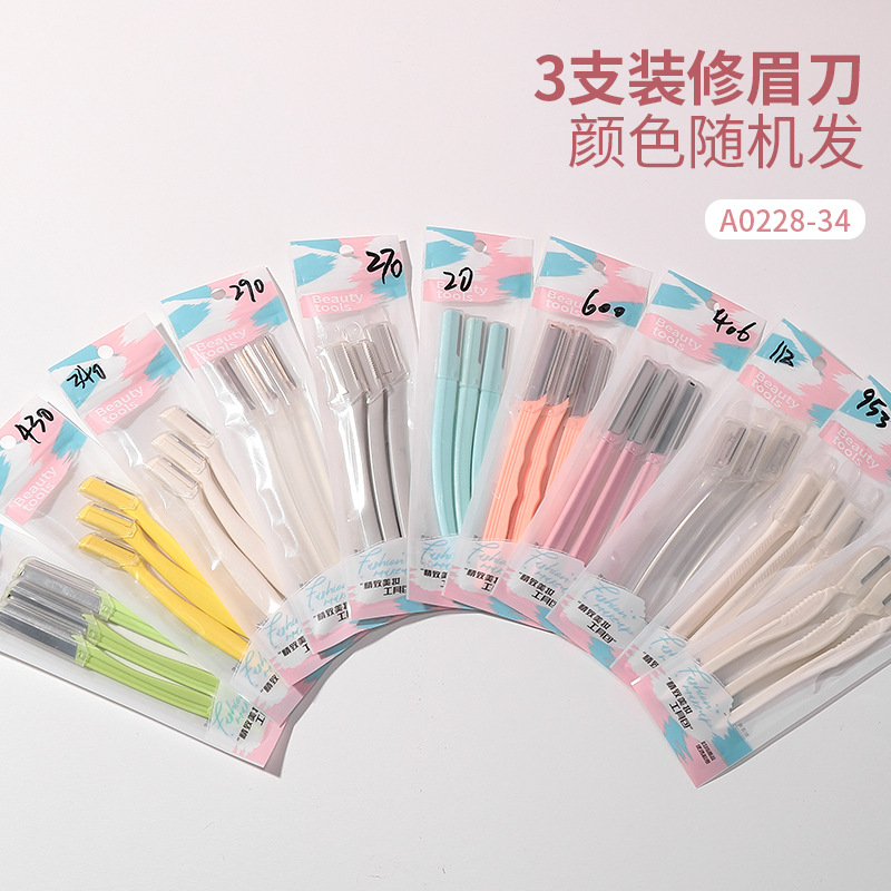 LMLTOP 3 stainless steel eyebrow scrapers for decoration, available for wholesale in multiple styles full figure