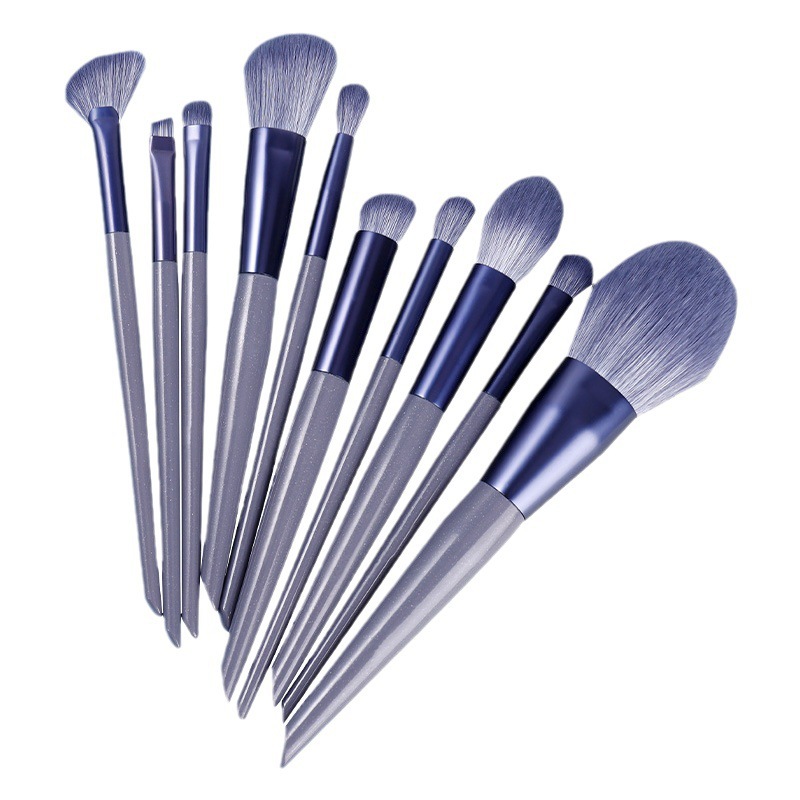 Cangzhou Lantis' same style Purple Rabbit 10-piece makeup brush set, complete beginner's tools for eyeshadow, blush and powder painting Item Picture