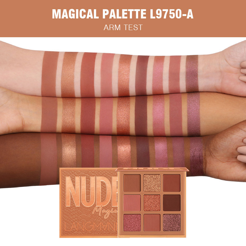 Langmanni Nine-grid Eyeshadow Palette, pearl and matte eyeshadow Cross-border makeup Application Scenario