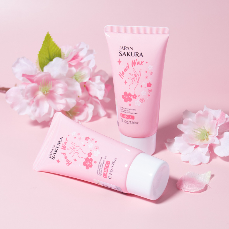 Cross-border LAIKOU Japanese Cherry Blossom Hand Wax 50g Hydrating and moisturizing hand care skin care products manufacturer in stock wholesale full figure