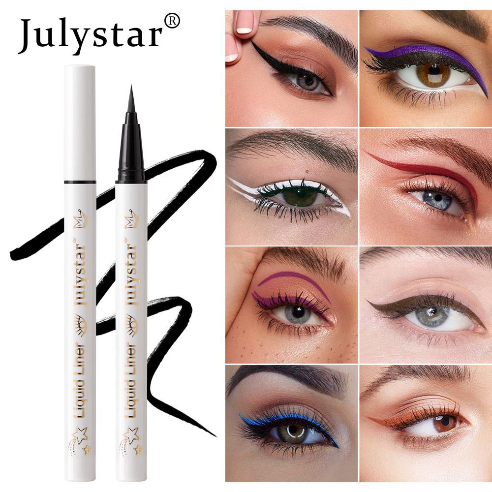 Julystar Non-smudging Long-lasting Waterproof Eyeliner Pen 6-piece set, eye makeup pen wholesale for the under-eye range Specification drawing